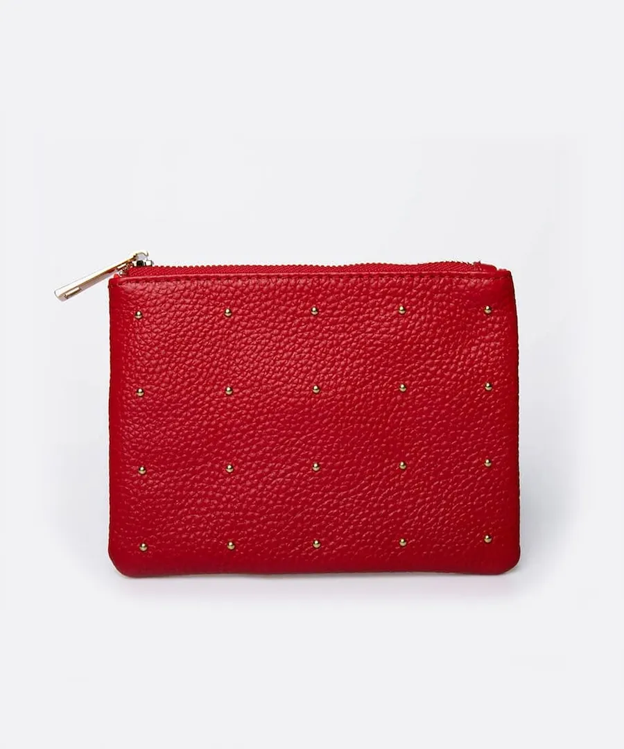 Studs leather pouch | DOT LEATHER POUCH S