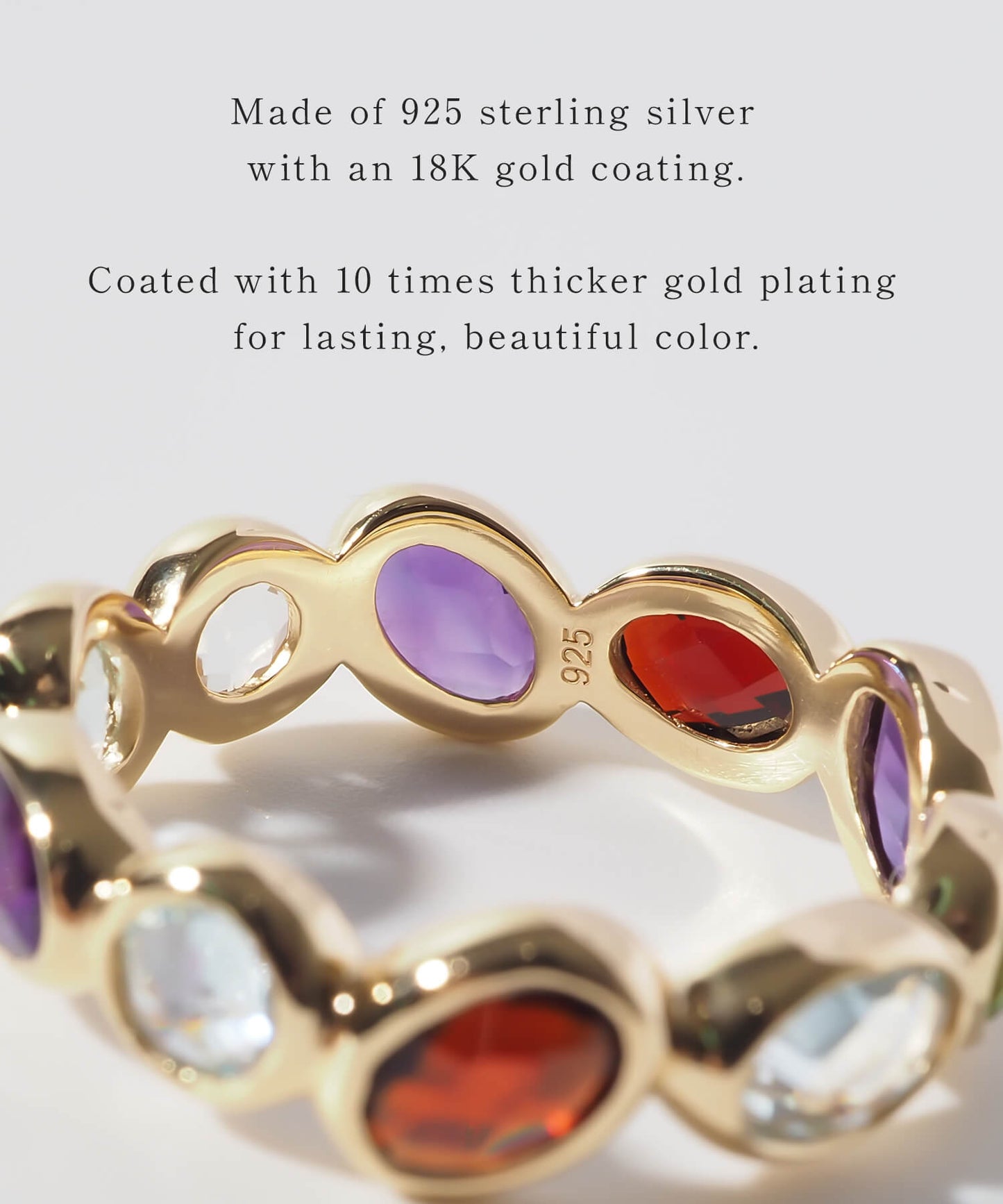 Multi Color Eternity Gemstone Ring | ANTHEIA-VER