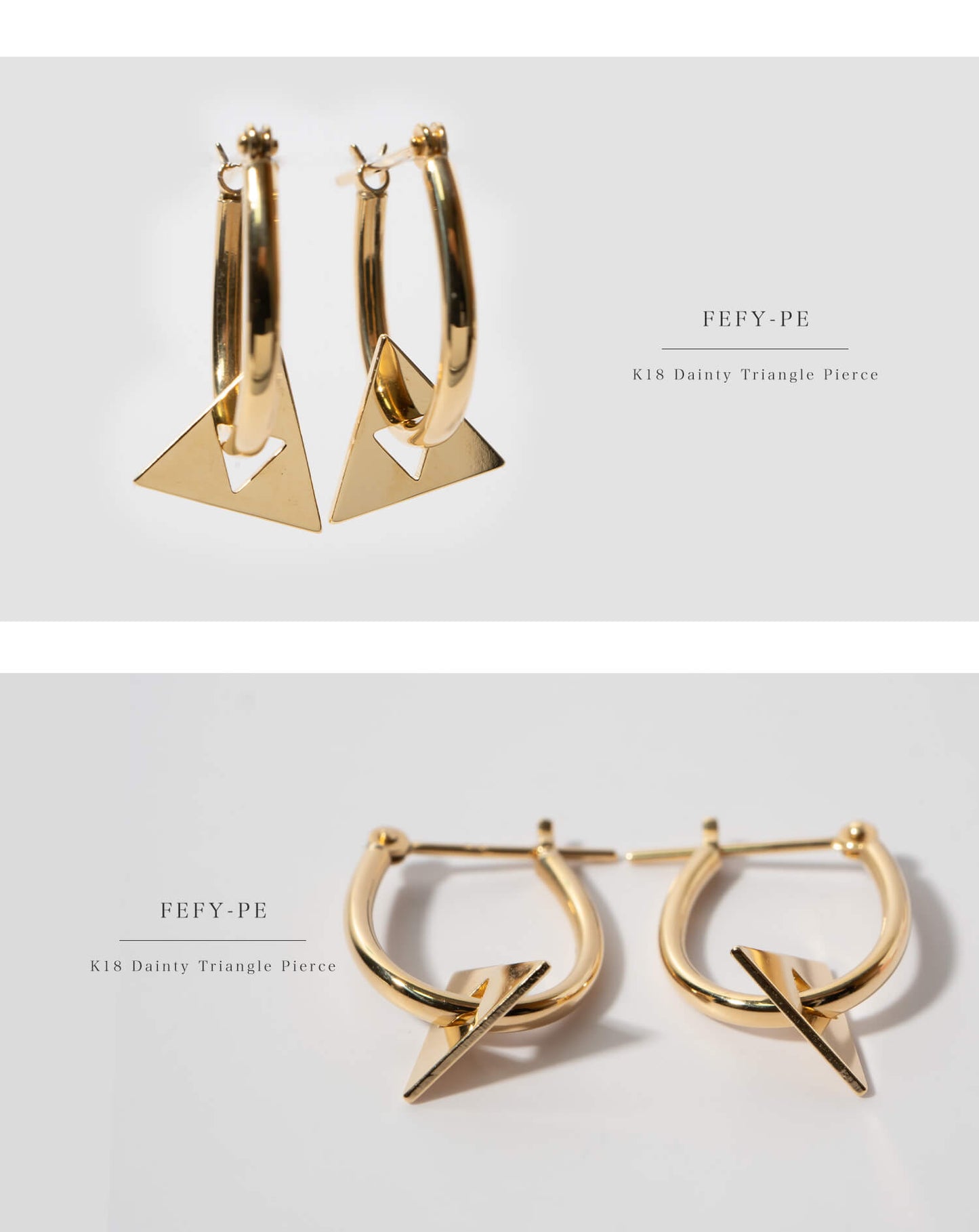 Dainty Triangle Earrings| FEFY-PE
