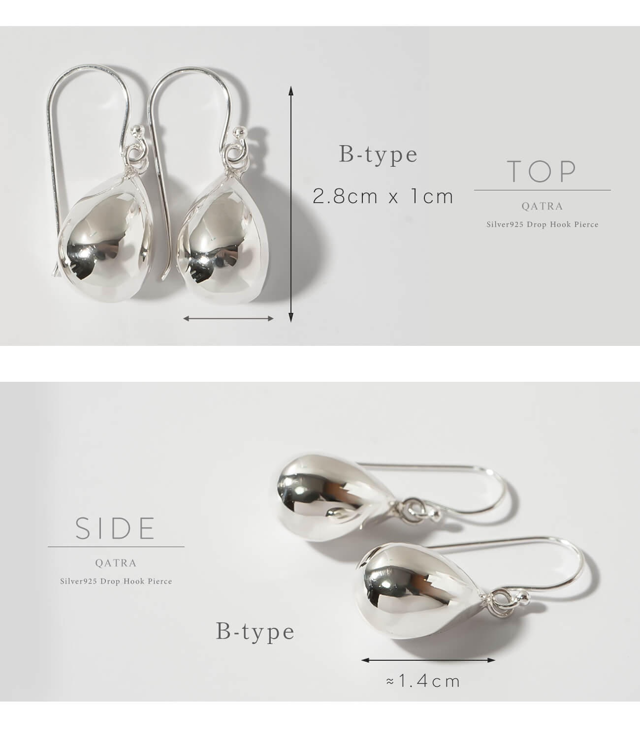 Silver925 Dangle Drop Pierce | QATRA