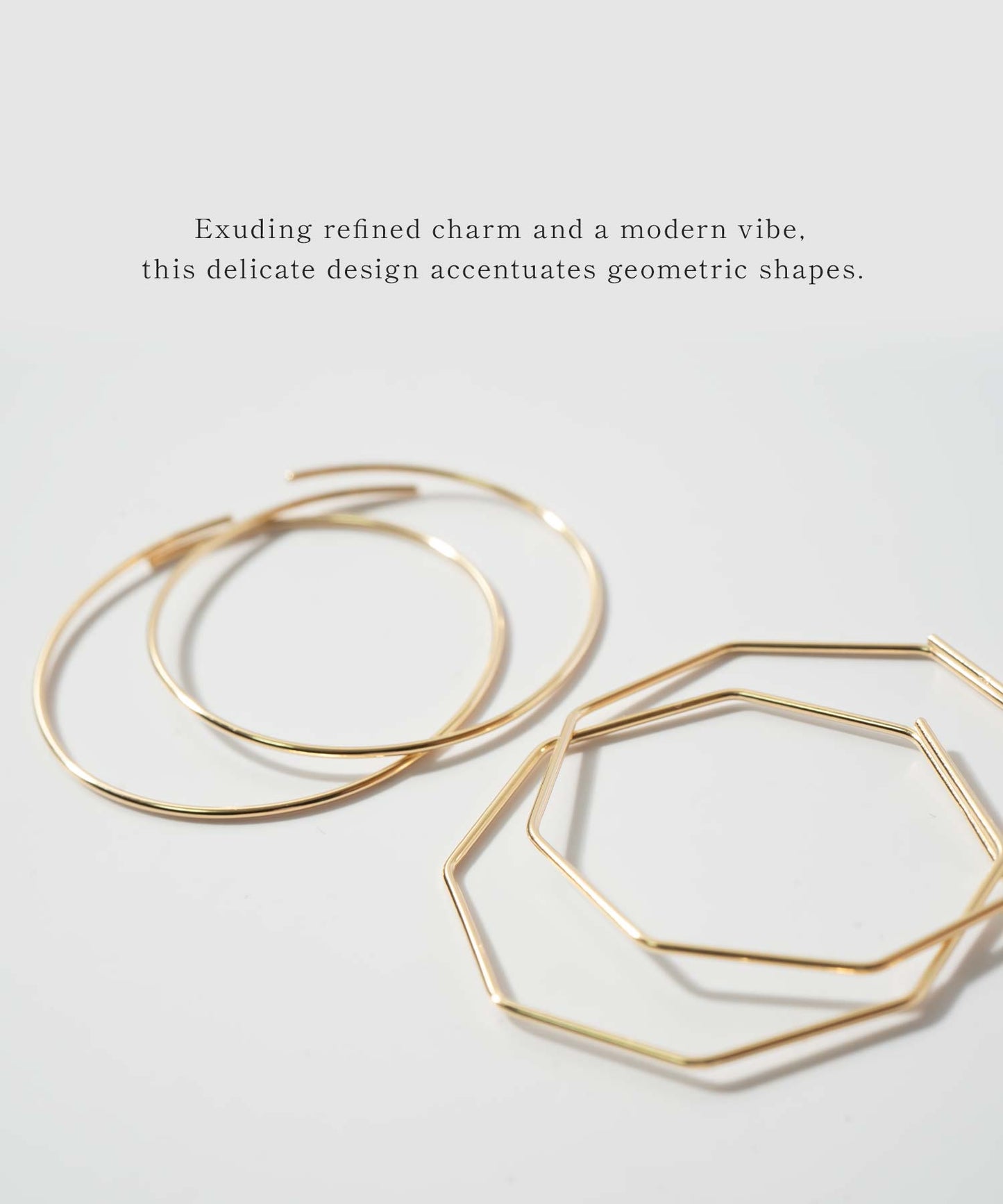 K18 Geometric Gold Hoop Earrings | SAMOS-FILO EARRINGS