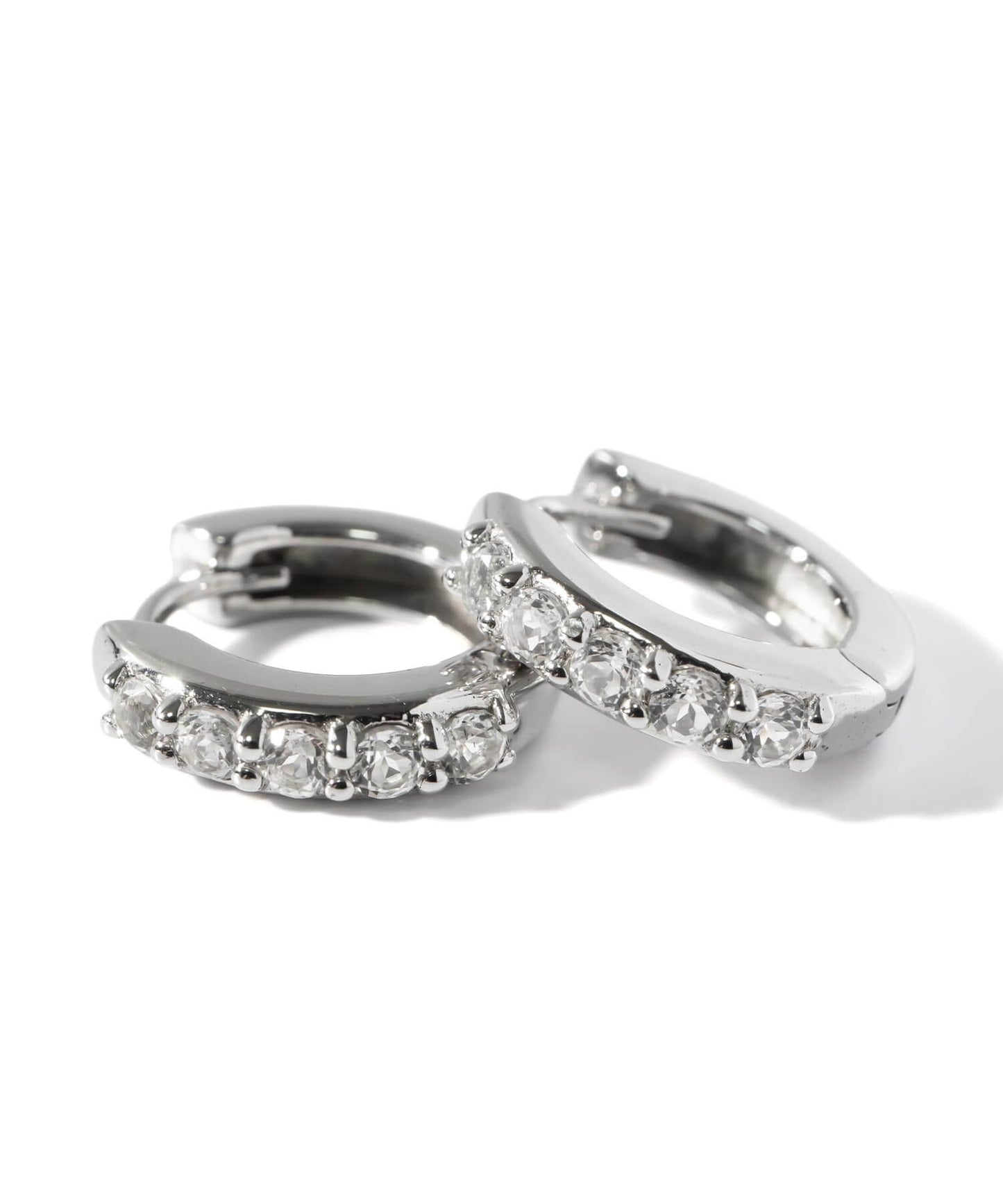 Silver925 Dazzling Hoop Earrings | ELVERIA-PE