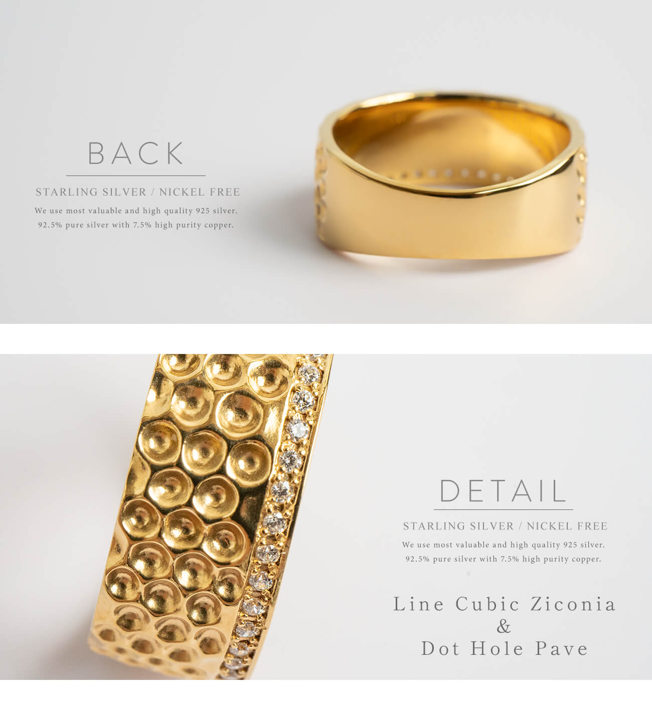 CZ Thimble Wide Ring | FORTUNA DITALE RING