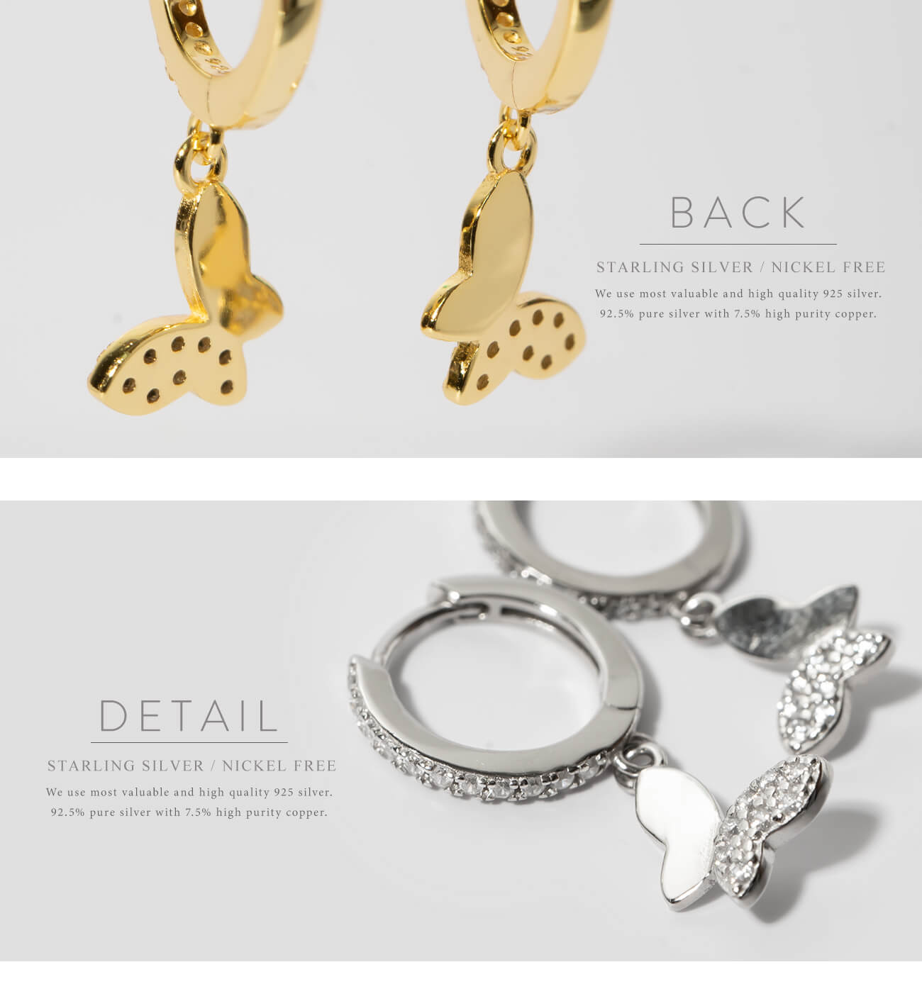 Butterfly Pave Hoop Earrings | KYKLOS-BUTTERFLY HOOP PIERCE