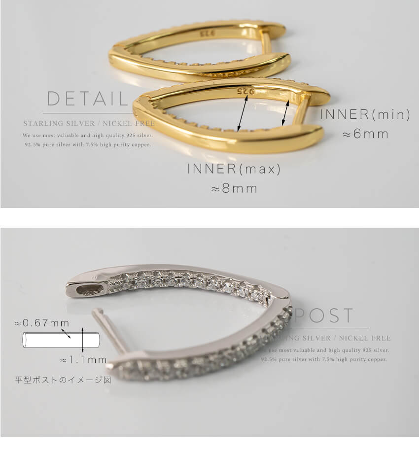 Silver925 V-Shaped Pave Hoop Earrings | KYKLOS-WEG