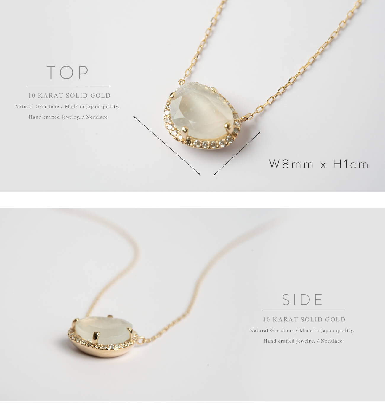 10K Moonstone Necklace | Proprium Nebula