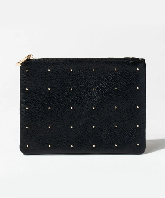 Studs leather pouch | DOT LEATHER POUCH M