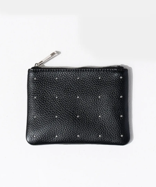 Studs leather pouch | DOT LEATHER POUCH S