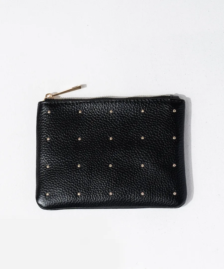Studs Leather Pouch | DOT LEATHER POUCH S