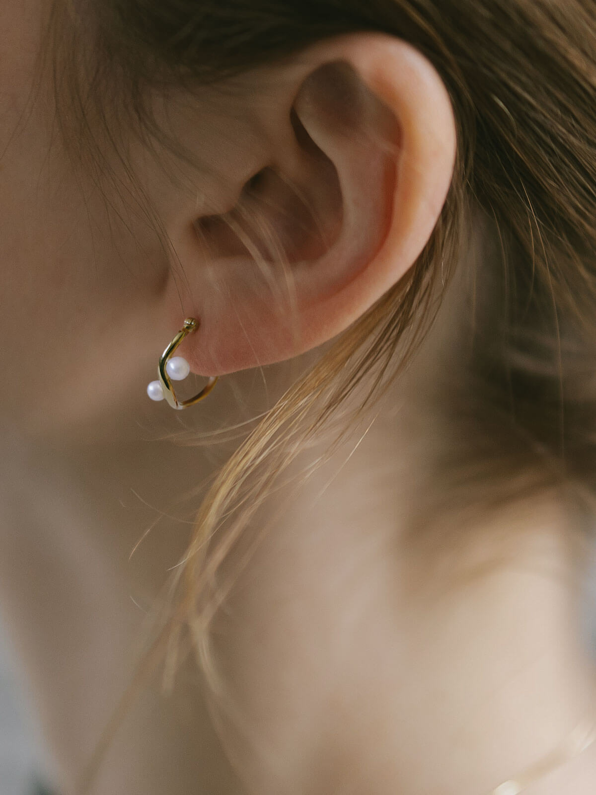 Silver925 Ripple Hoop Earrings with Pearls | AFRIZO-NADIA