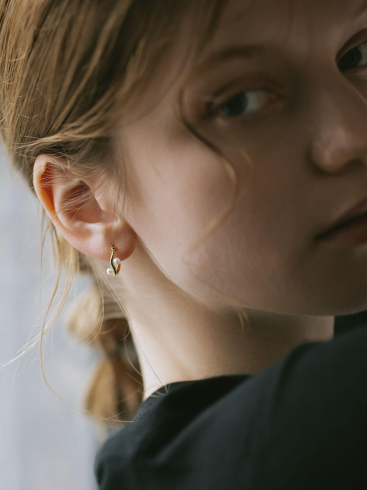 Silver925 Ripple Hoop Earrings with Pearls | AFRIZO-NADIA