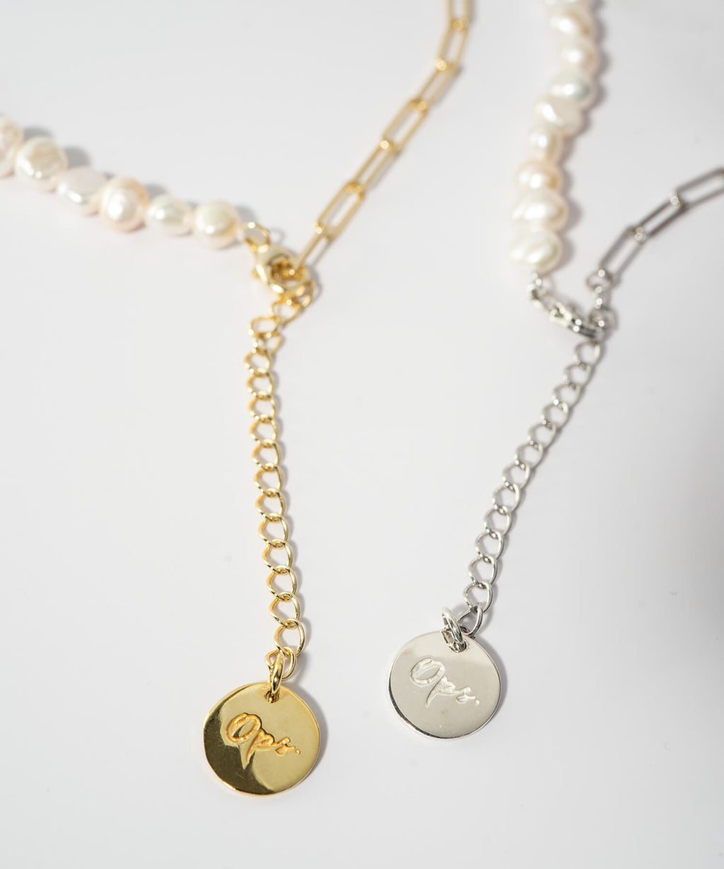 Baroque Pearl Link Chain Necklace | AFRIZO-MIKTOS