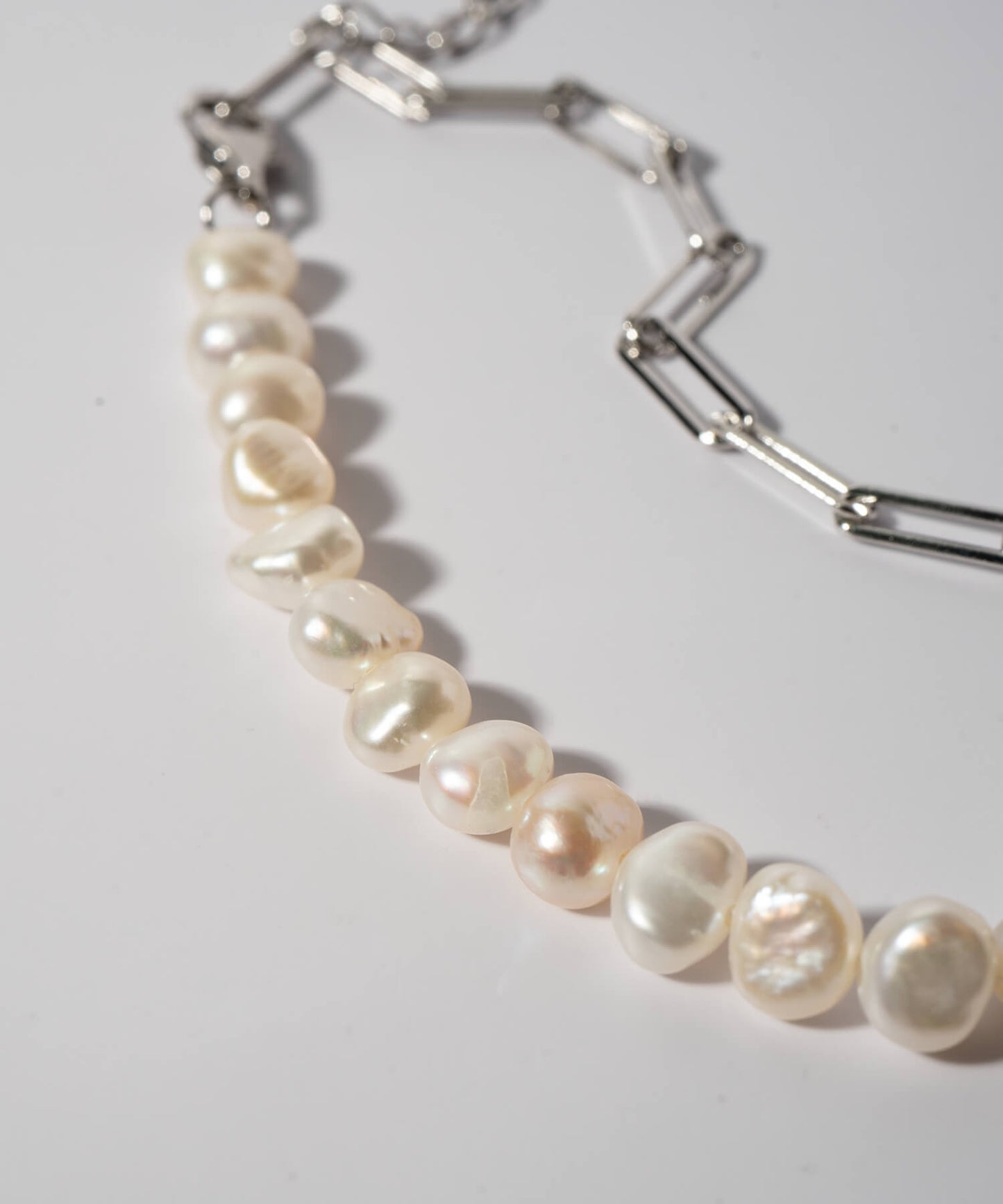 baroque pearl link chain necklace | AFRIZO-MIKTOS-NK