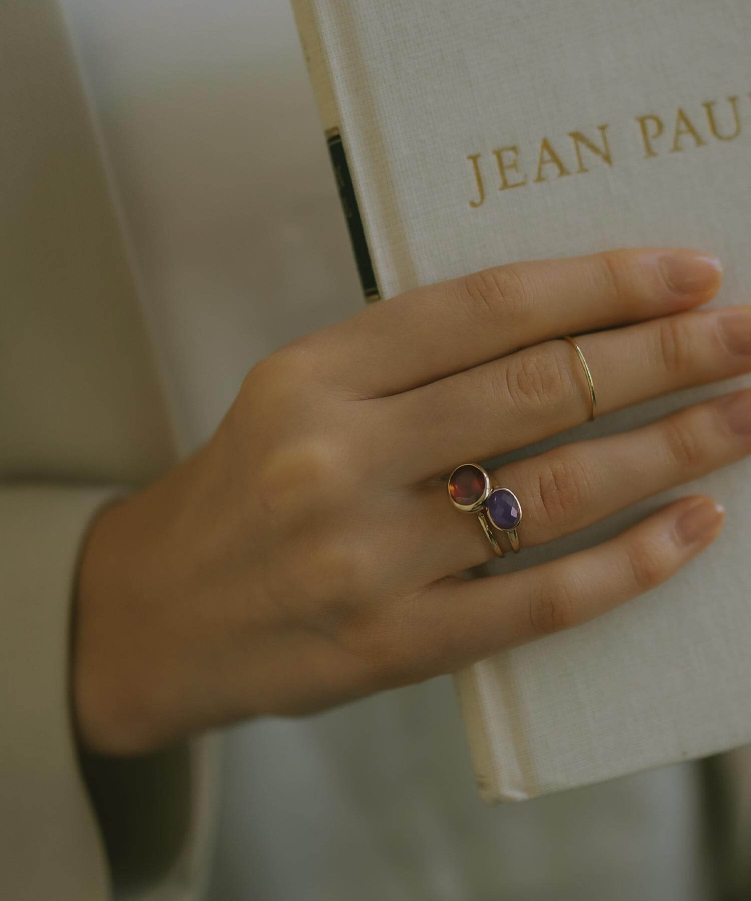 10K Gold Amethyst Obal Ring | GLOA-TVA