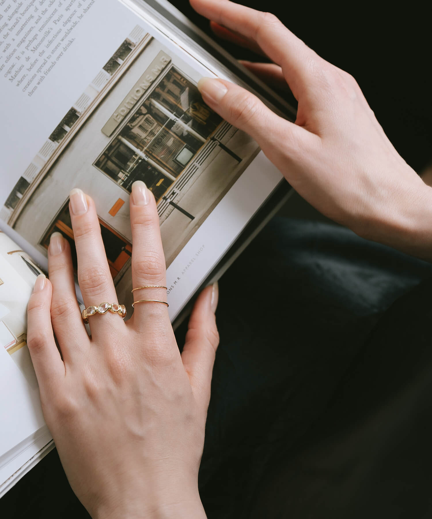 18K Gold Plated Sterling Silver White Quartz Eternity Gemstone Ring | ANTHEIA CRYSTA