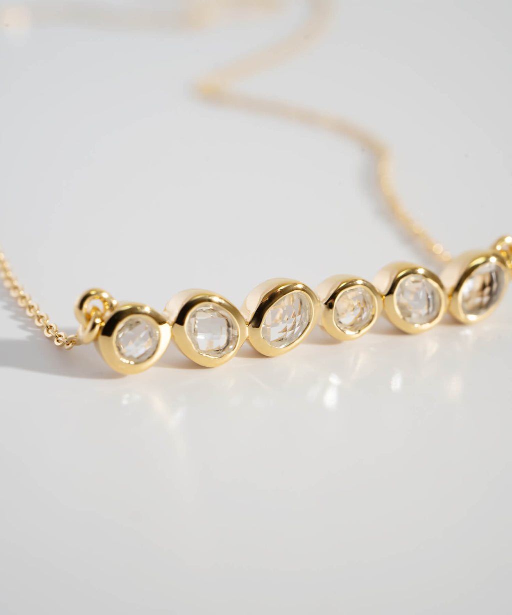 18K Gold Plated Sterling Silver Bezel Bar Necklace | ANTHEIA-SYLVA