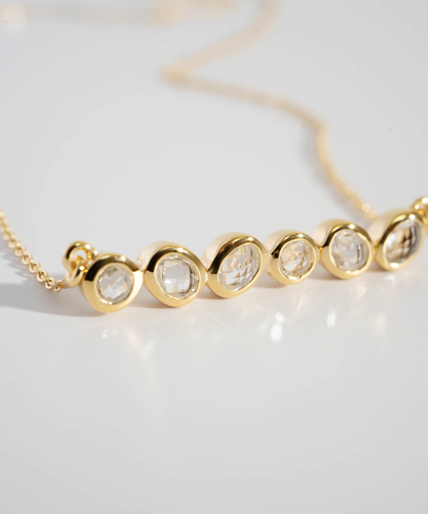 18K Gold Plated Sterling Silver Bezel Bar Necklace | ANTHEIA-SYLVA