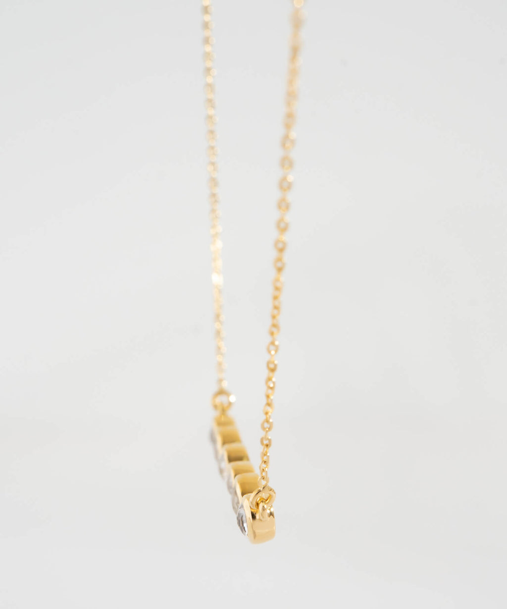 18K Gold Plated Sterling Silver Bezel Bar Necklace | ANTHEIA-SYLVA