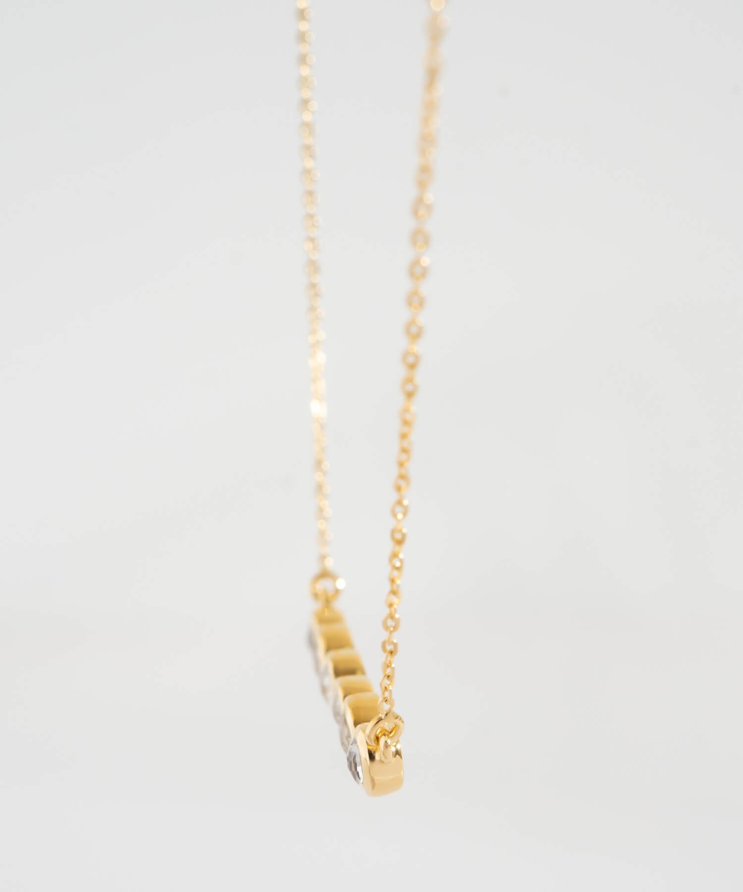 18K Gold Plated Sterling Silver Bezel Bar Necklace | ANTHEIA-SYLVA