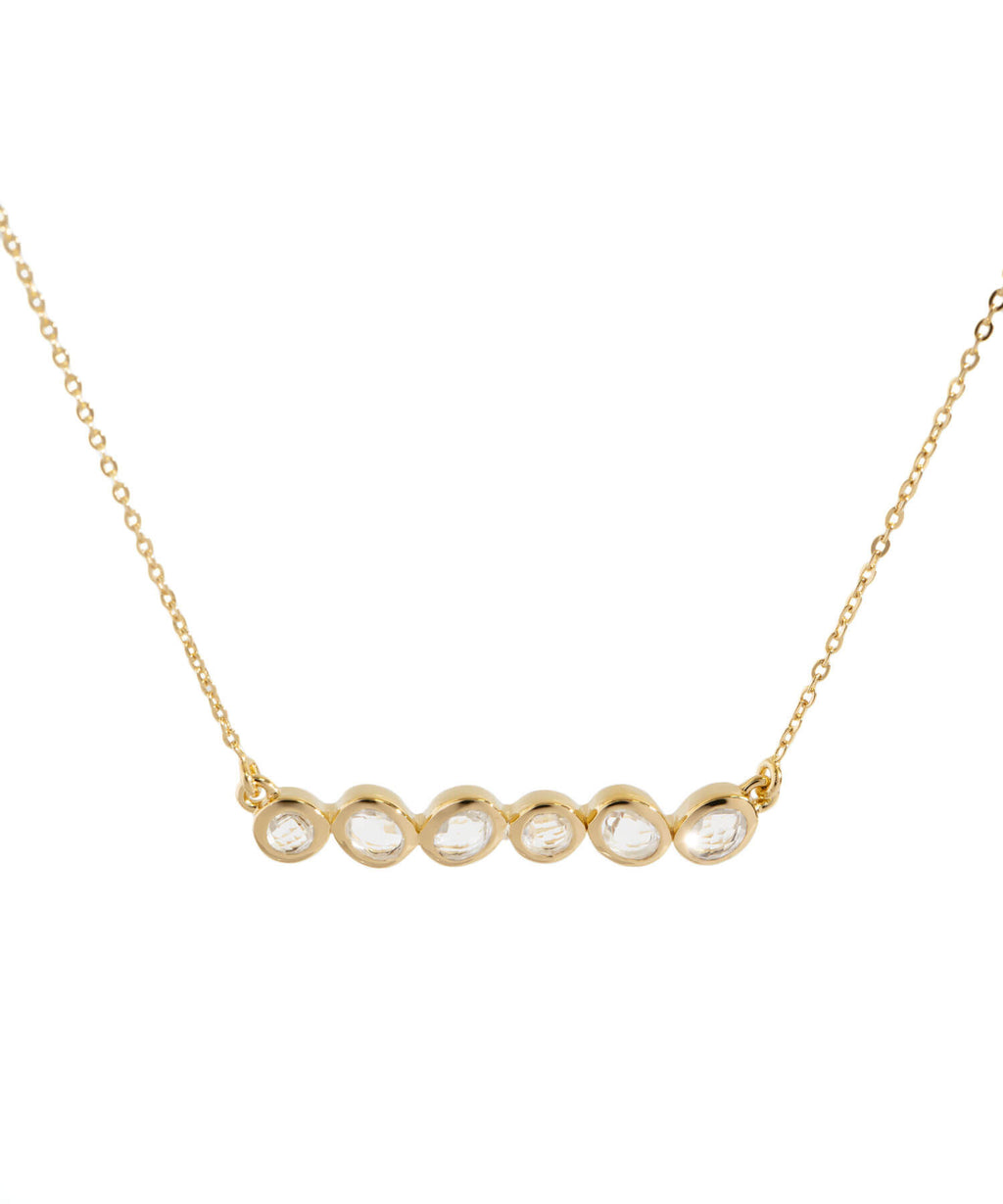 18K Gold Plated Sterling Silver Bezel Bar Necklace | ANTHEIA-SYLVA