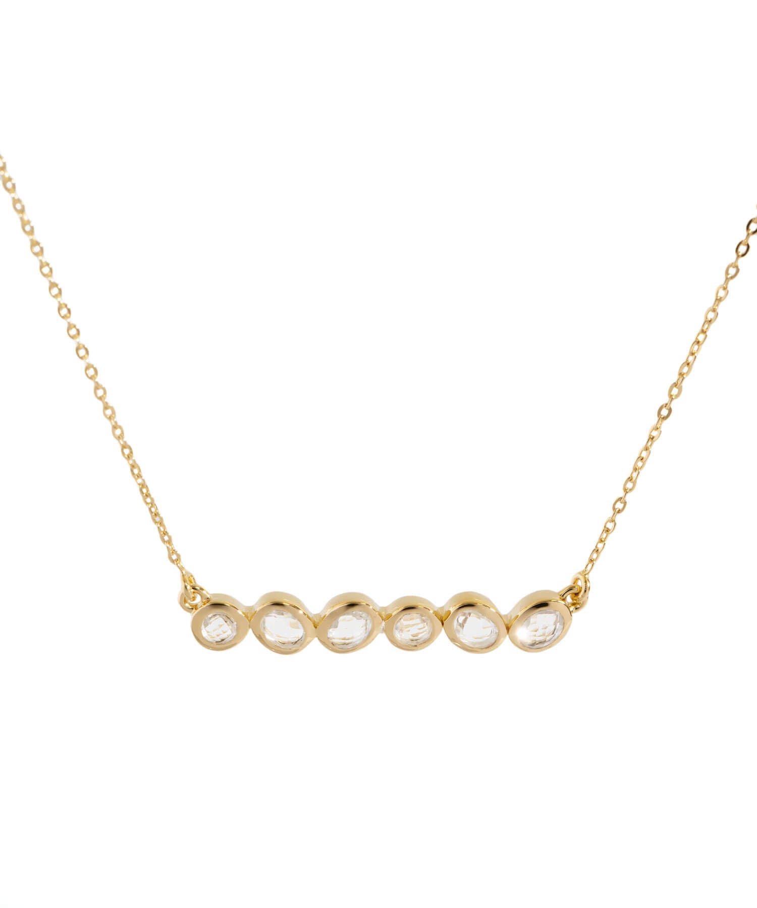 18K Gold Plated Sterling Silver Bezel Bar Necklace | ANTHEIA-SYLVA