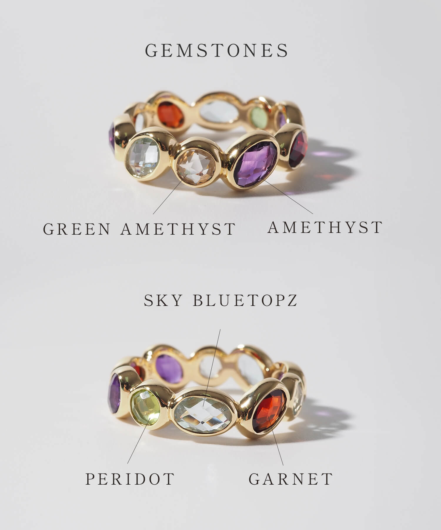 Multi Color Eternity Gemstone Ring | ANTHEIA-VER