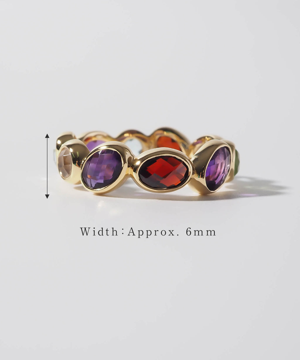 Multi Color Eternity Gemstone Ring | ANTHEIA-VER