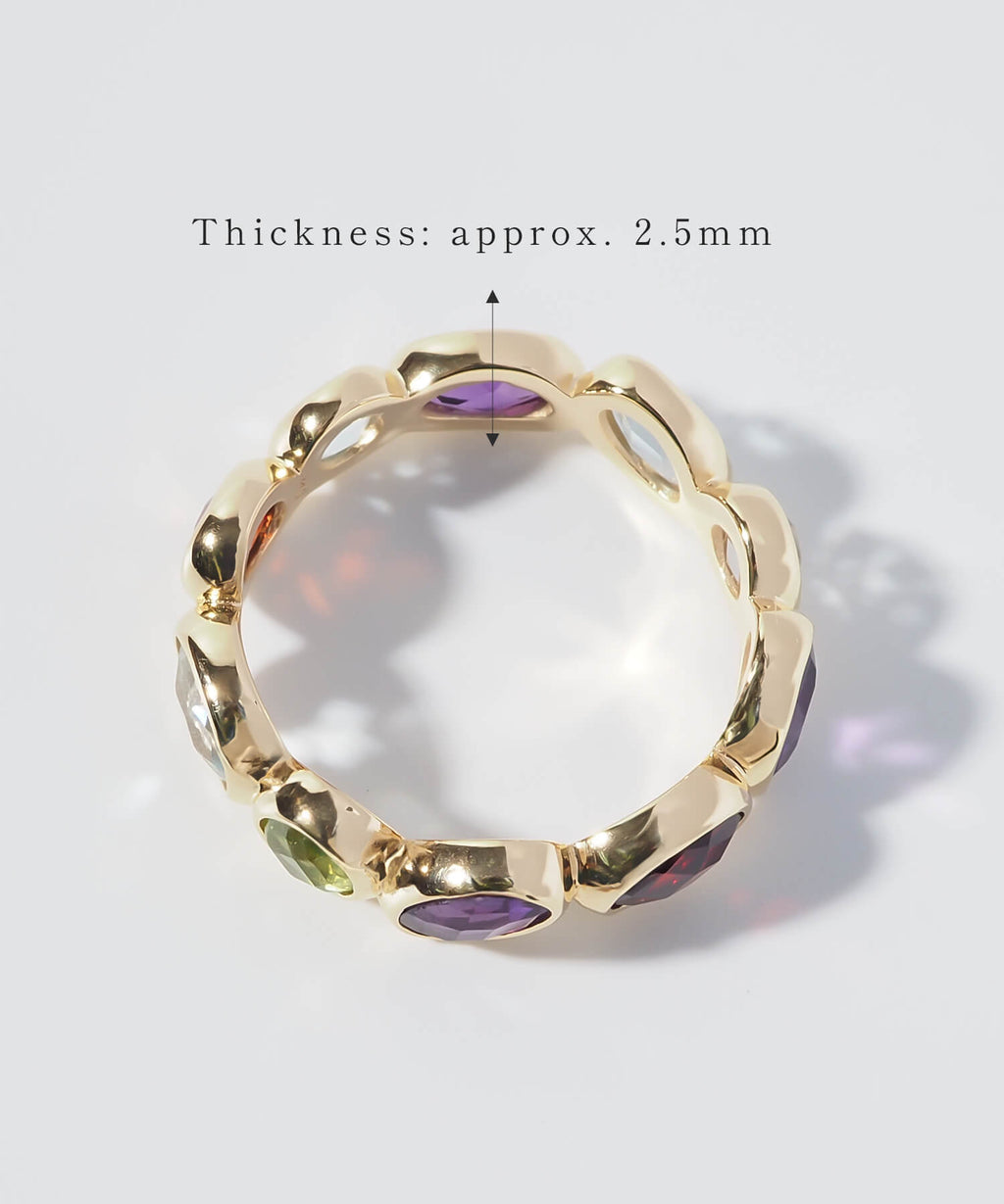 Multi Color Eternity Gemstone Ring | ANTHEIA-VER