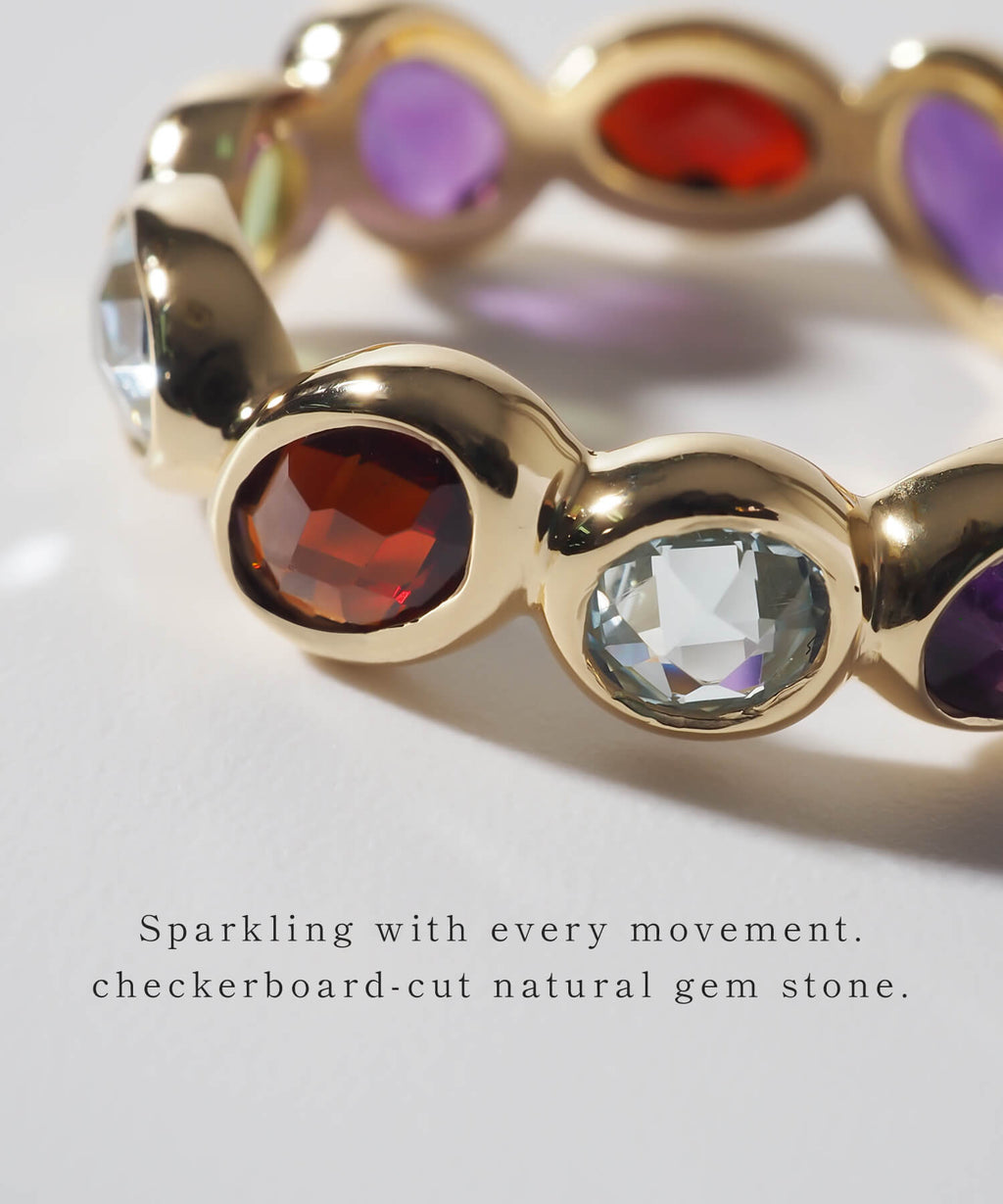 Multi Color Eternity Gemstone Ring | ANTHEIA-VER
