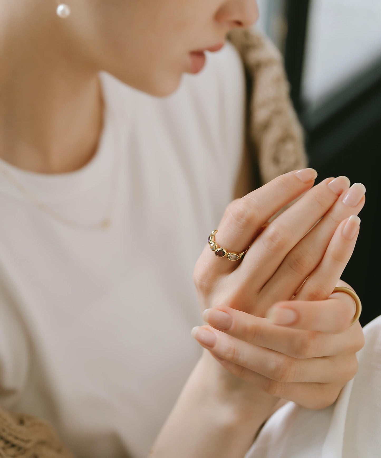 Multi Color Eternity Gemstone Ring | ANTHEIA-VER