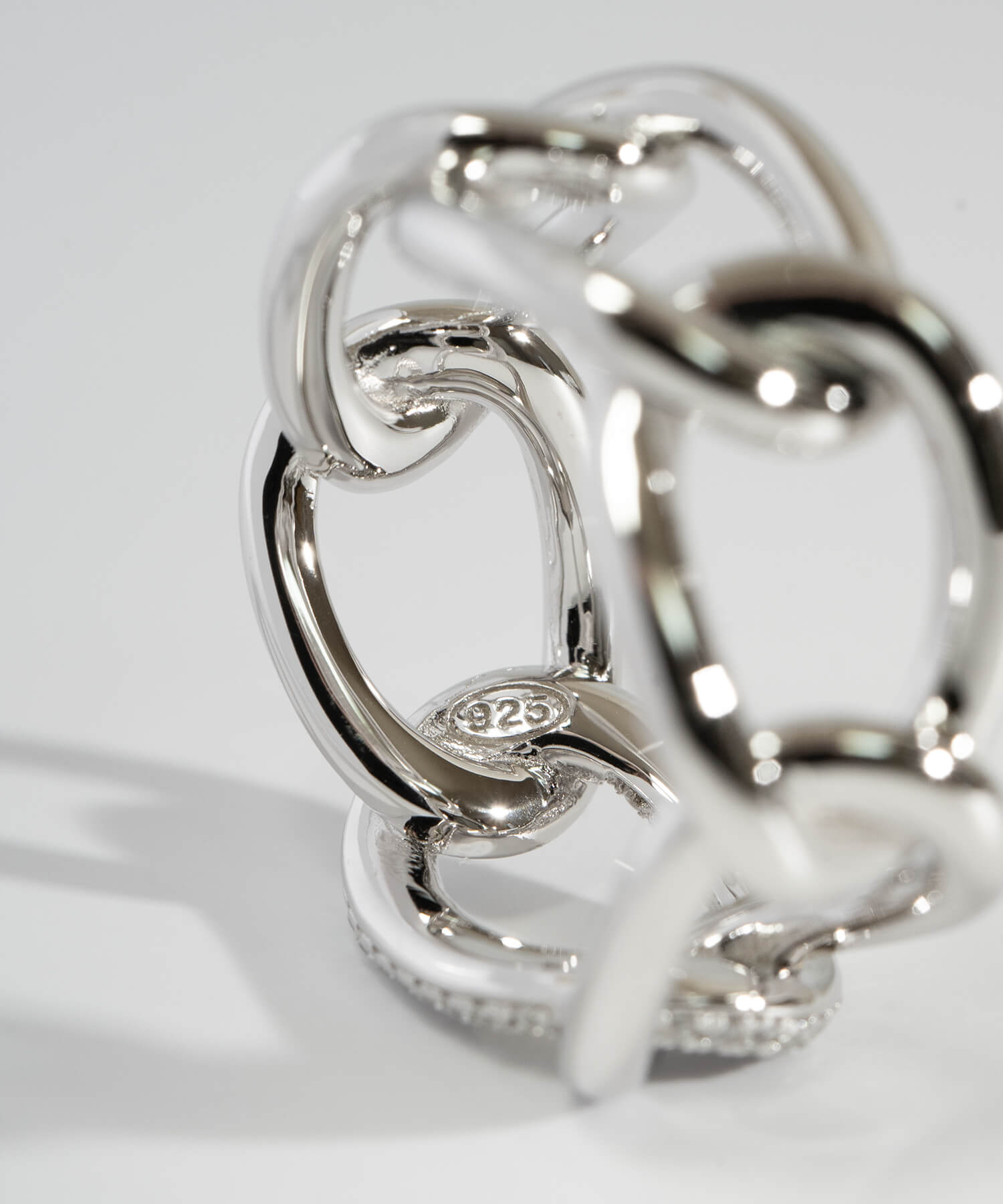 18K Gold Plated Sterling Silver Glint Chain Ring | ARDINA-LINK