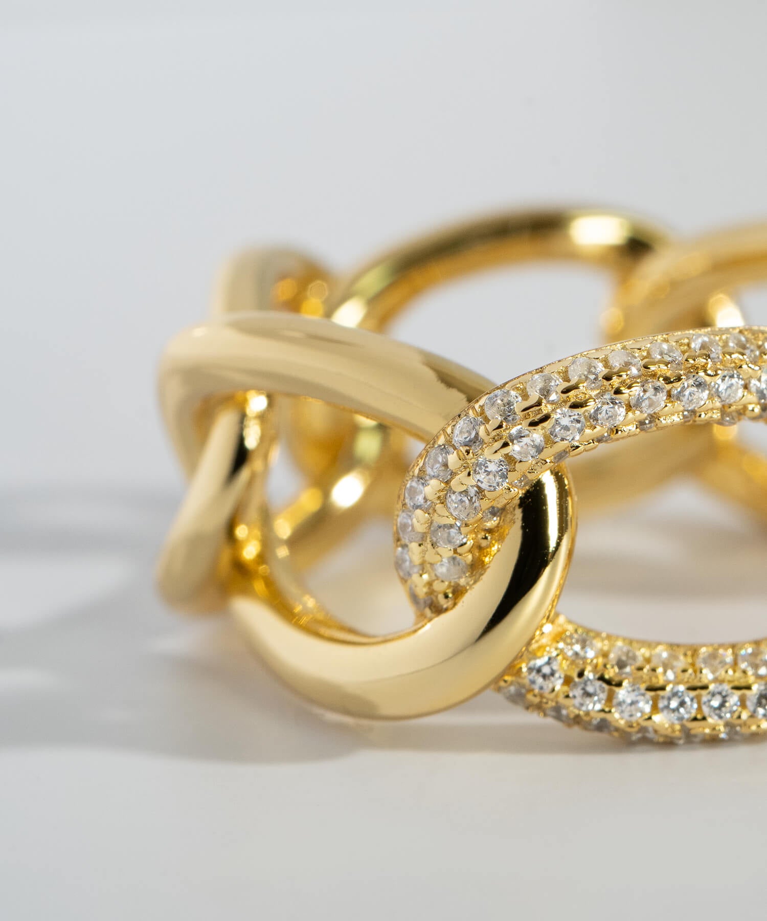 18K Gold Plated Sterling Silver Glint Chain Ring | ARDINA-LINK