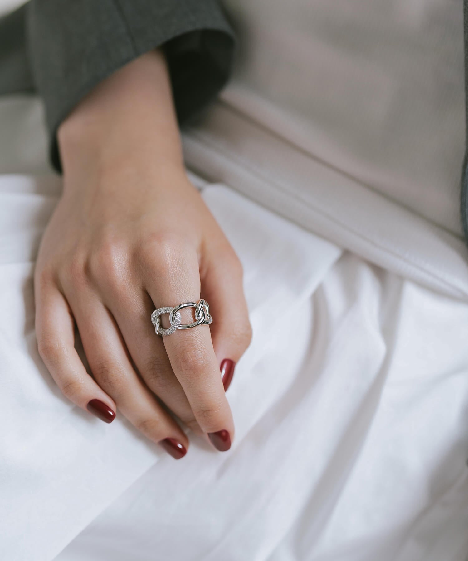 18K Gold Plated Sterling Silver Glint Chain Ring | ARDINA-LINK