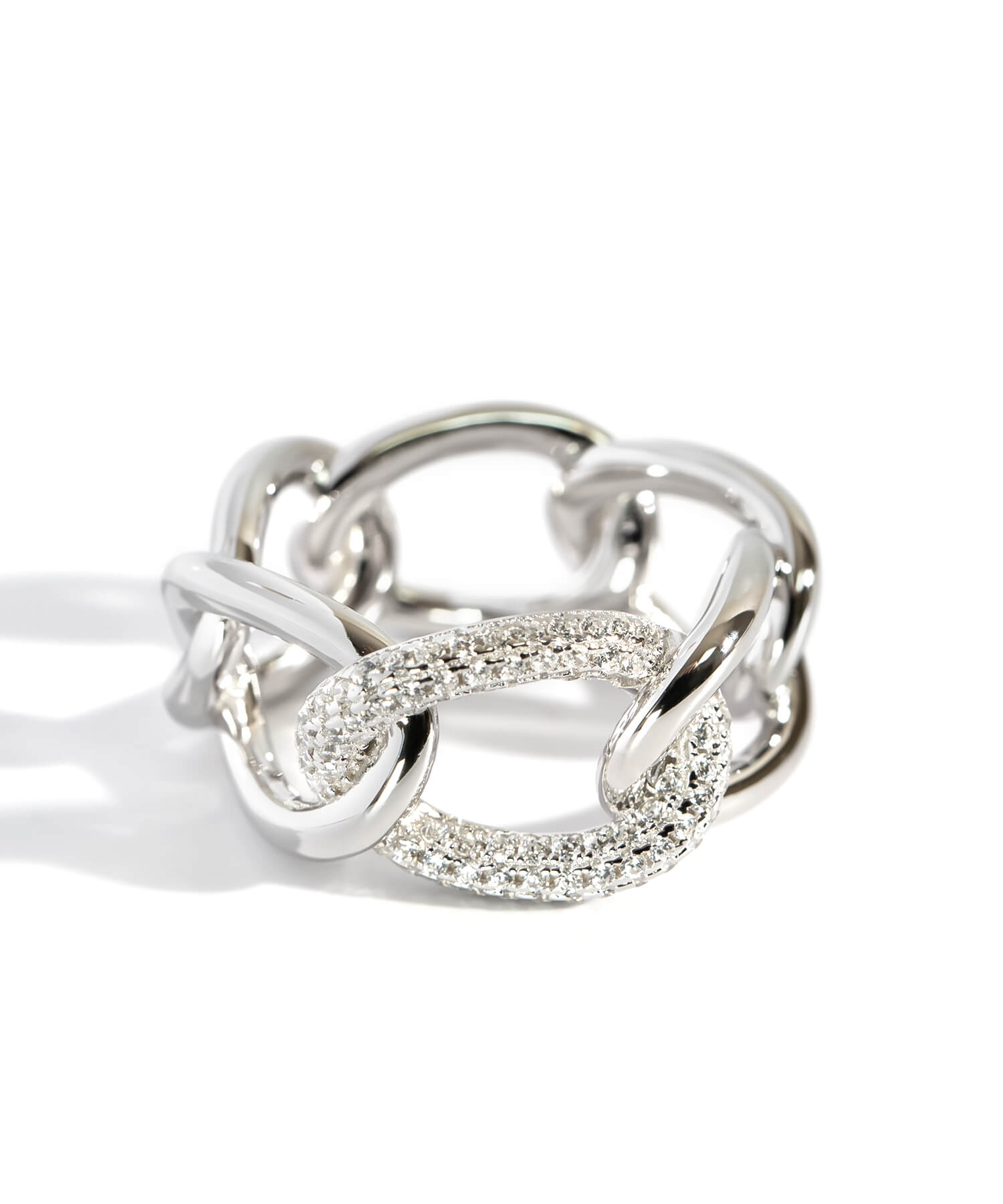18K Gold Plated Sterling Silver Glint Chain Ring | ARDINA-LINK