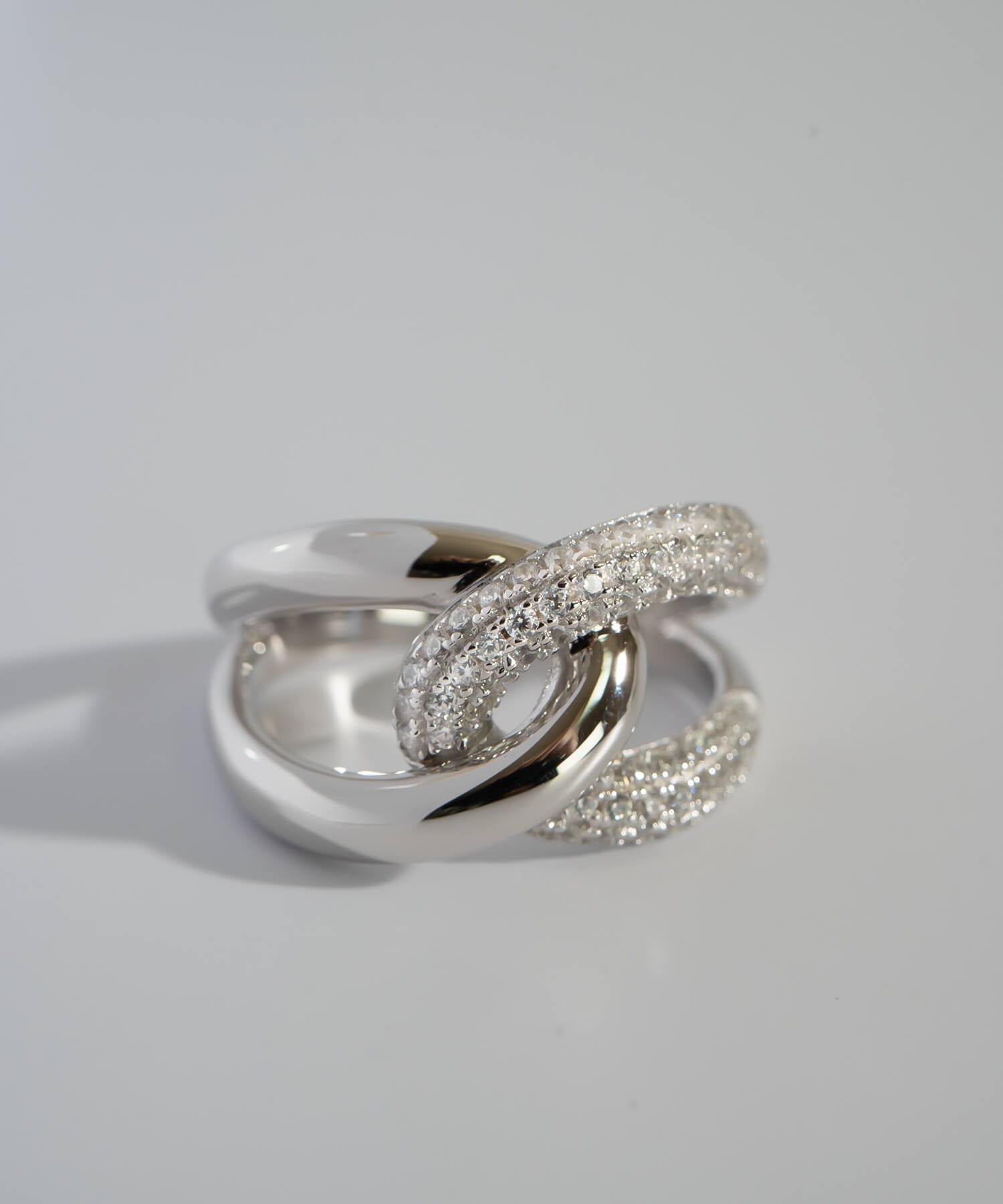 18K Gold Plated Sterling Silver Glint Cross Ring | ARDINA TWIN