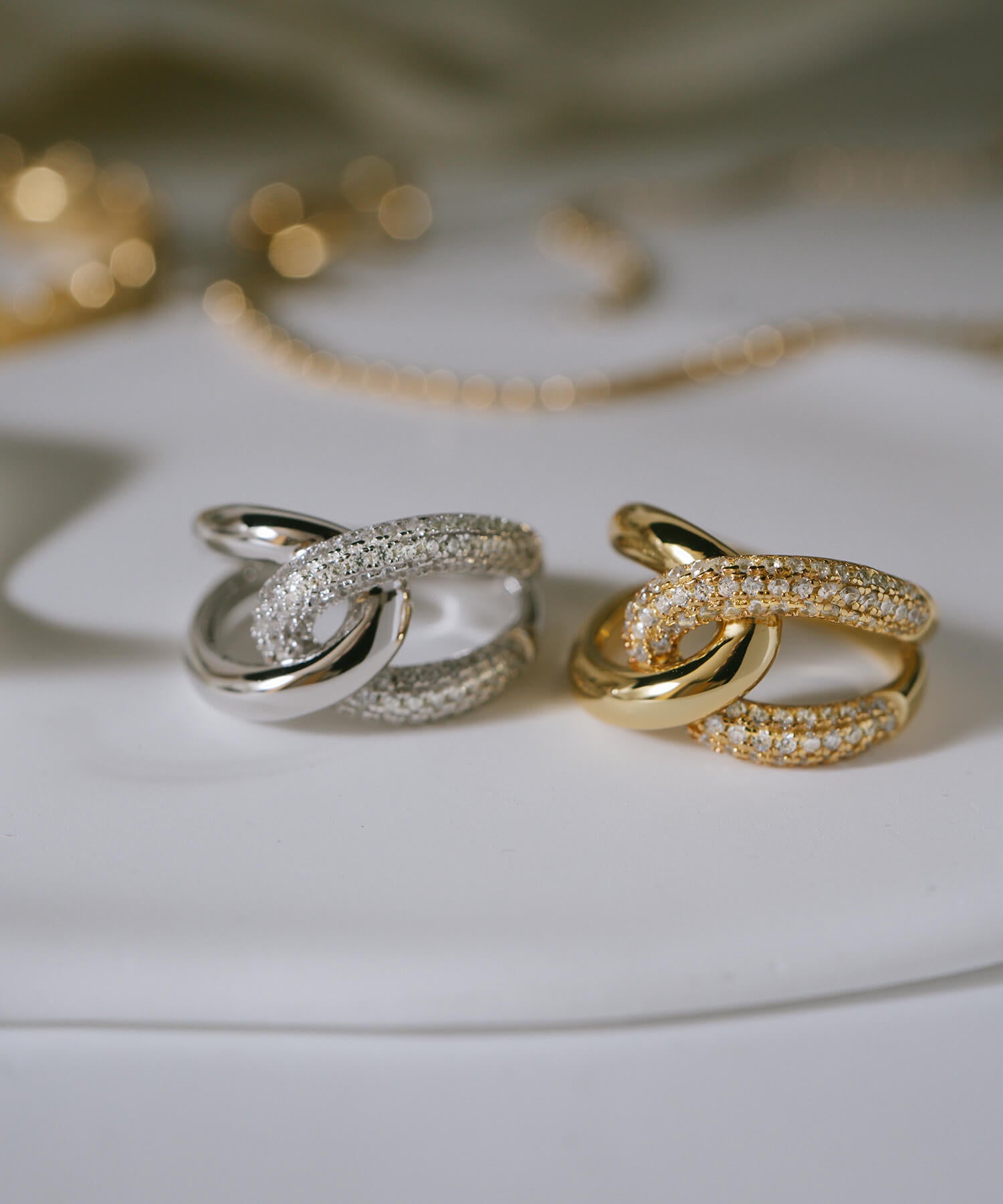 18K Gold Plated Sterling Silver Glint Cross Ring | ARDINA TWIN