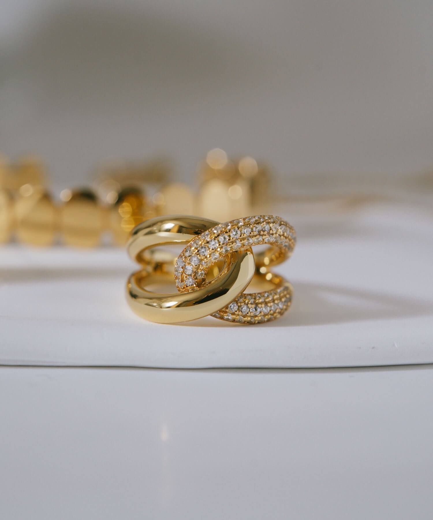 18K Gold Plated Sterling Silver Glint Cross Ring | ARDINA TWIN
