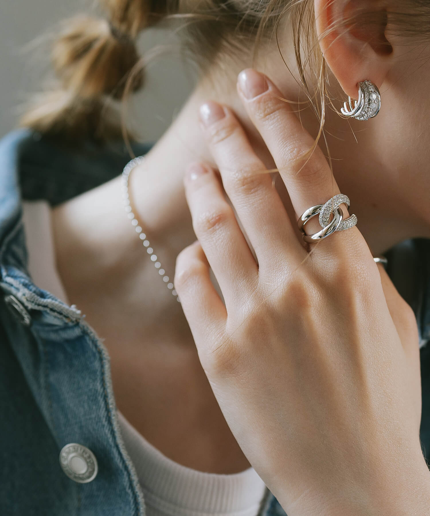 18K Gold Plated Sterling Silver Glint Cross Ring | ARDINA TWIN