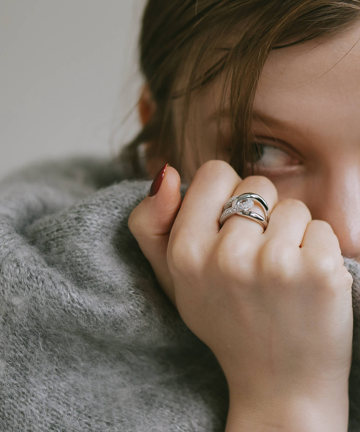 18K Gold Plated Sterling Silver Glint Cross Ring | ARDINA TWIN