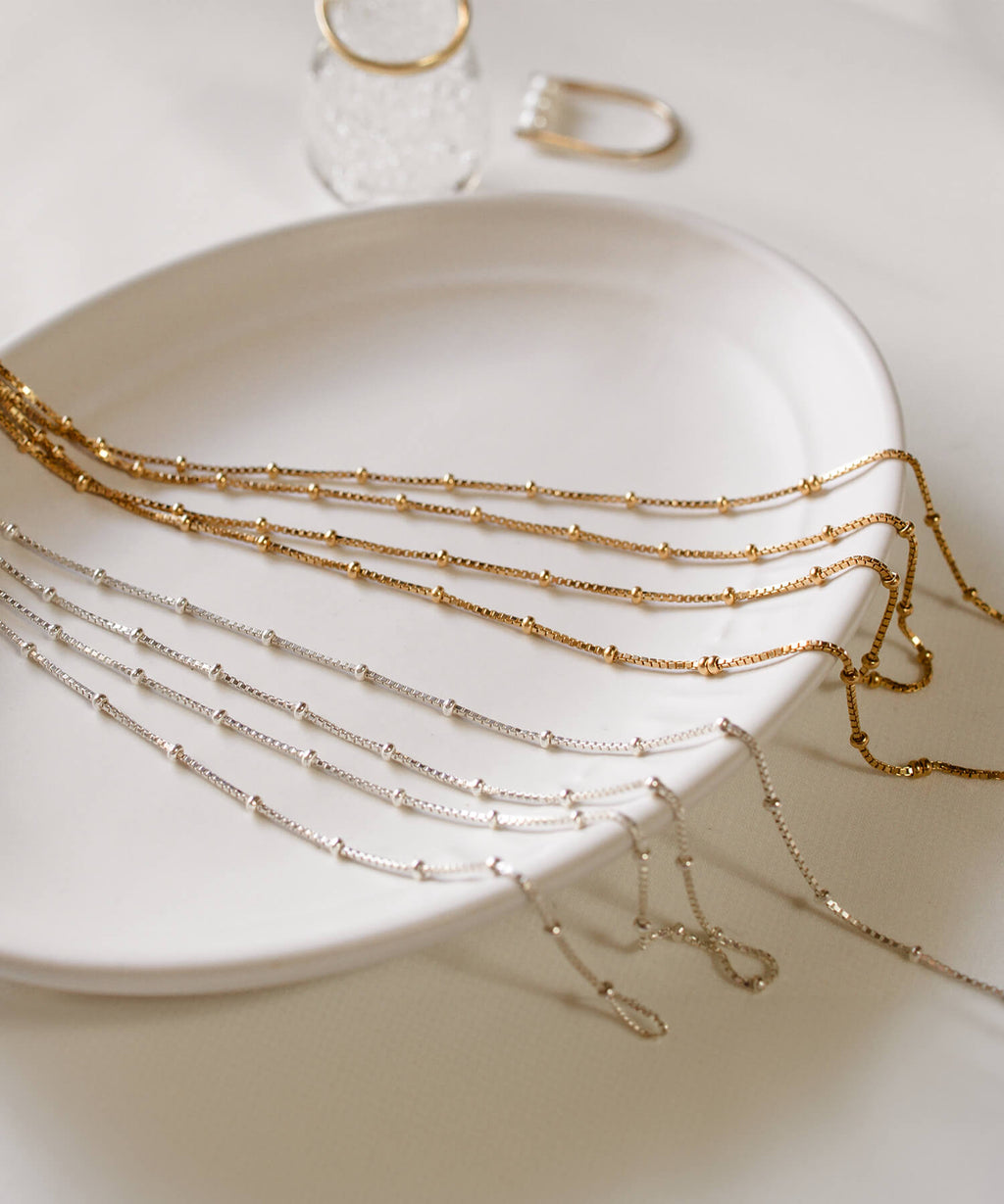 18K Gold Plated Sterling Silver Satellite Dot Chain Necklace | ARETE