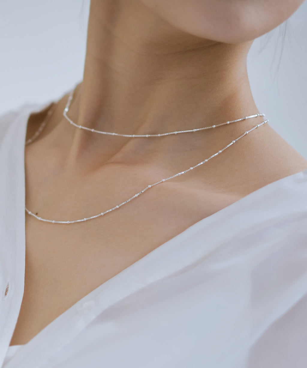 18K Gold Plated Sterling Silver Satellite Dot Chain Necklace | ARETE