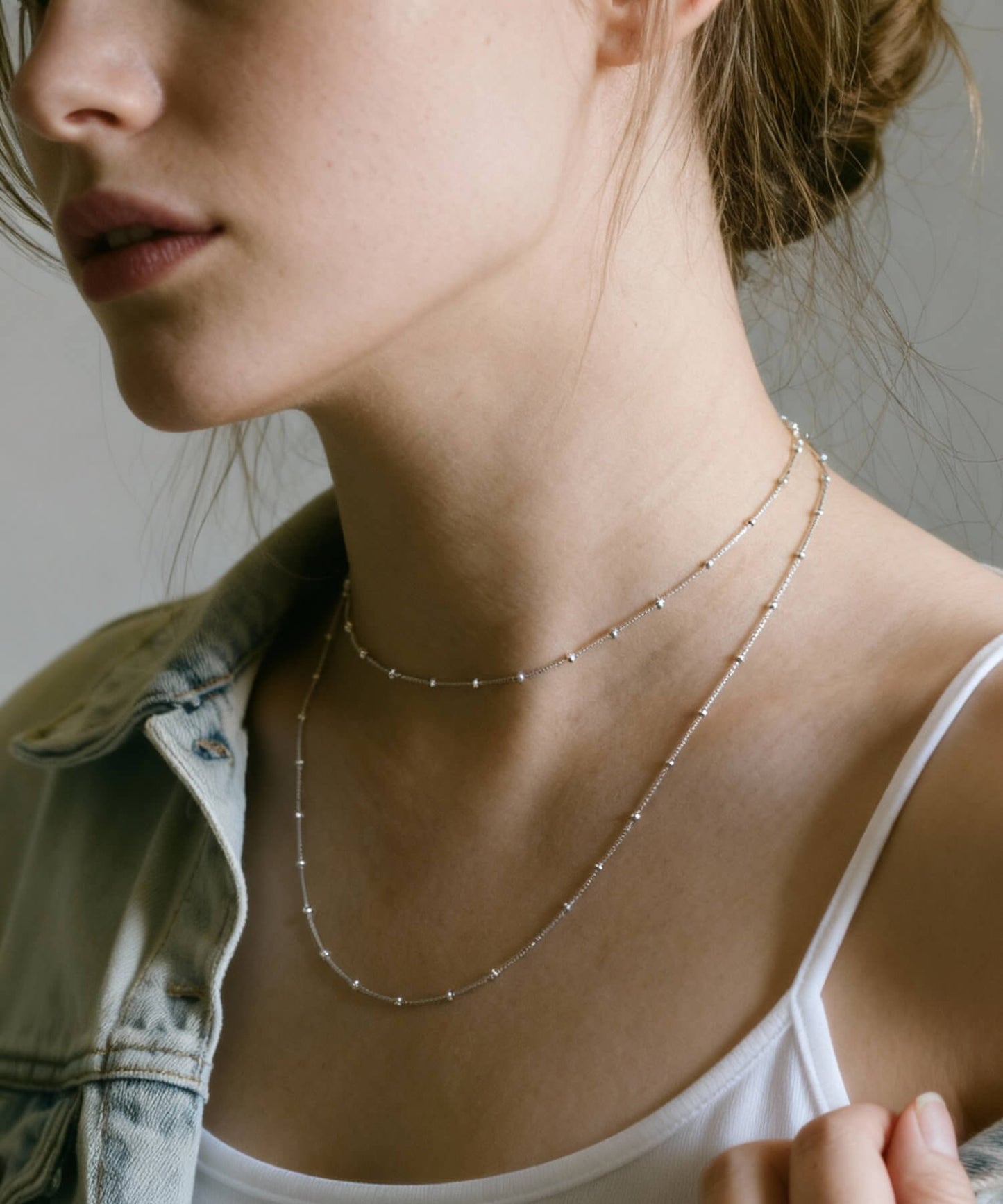 Silver925 Satellite Dot Chain Necklace | ARETE