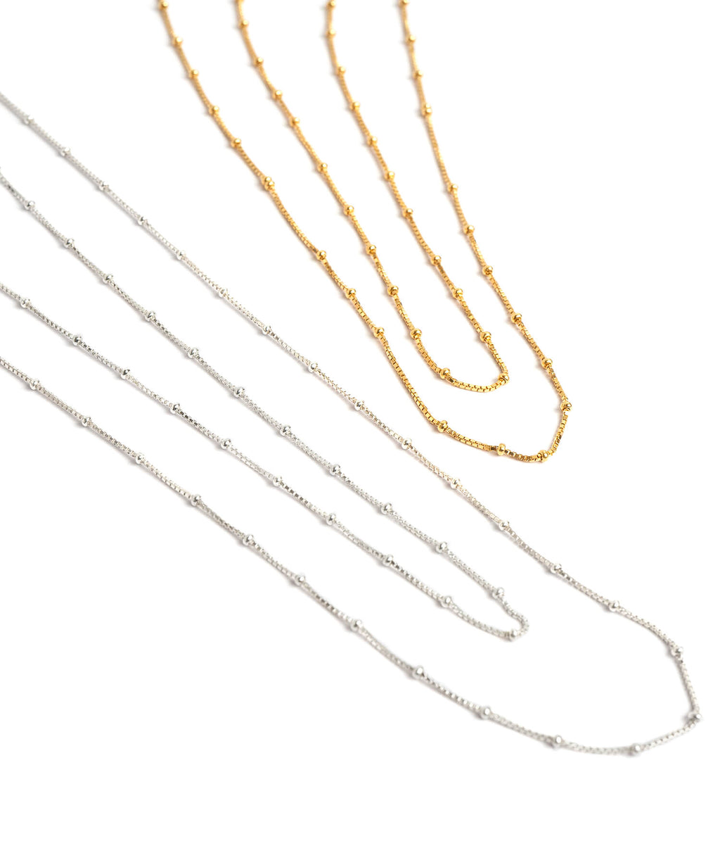 18K Gold Plated Sterling Silver Satellite Dot Chain Necklace | ARETE