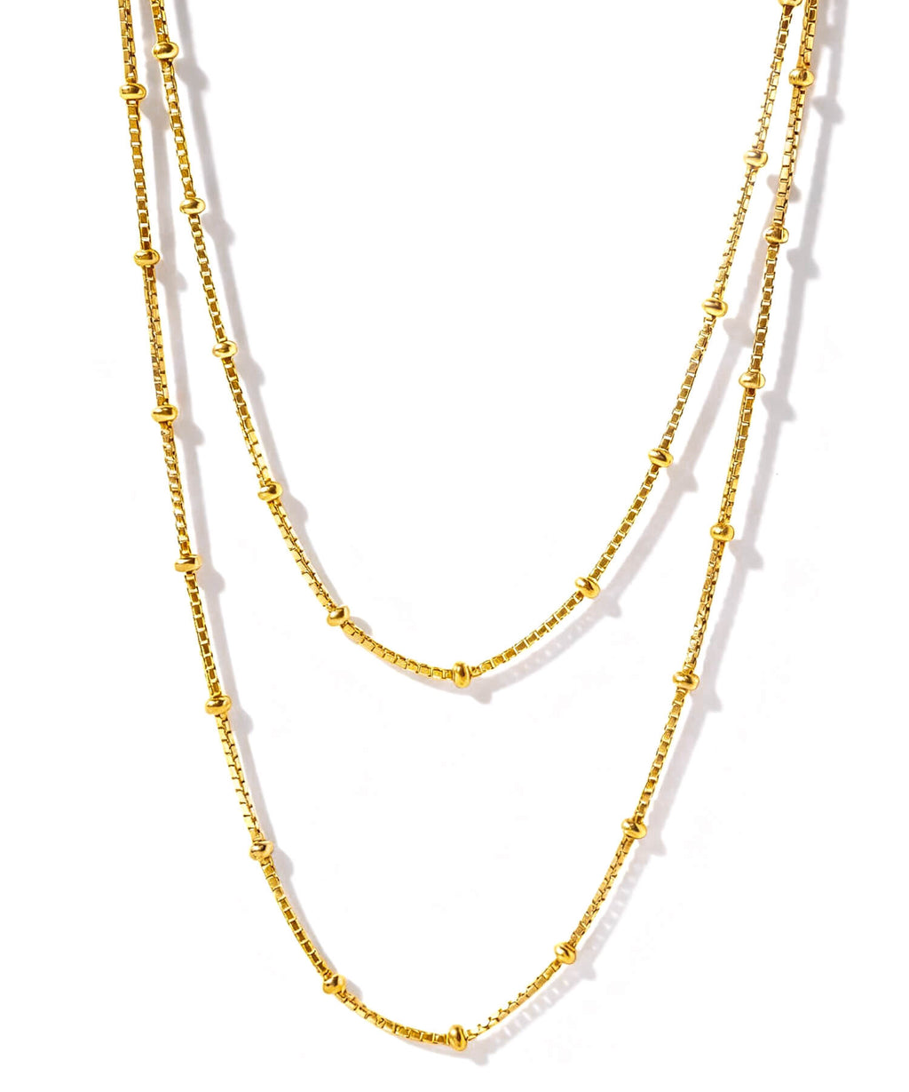 18K Gold Plated Sterling Silver Satellite Dot Chain Necklace | ARETE