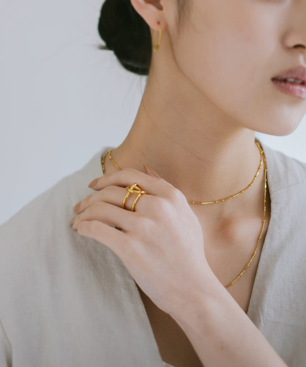 18K Gold Plated Sterling Silver Satellite Dot Chain Necklace | ARETE