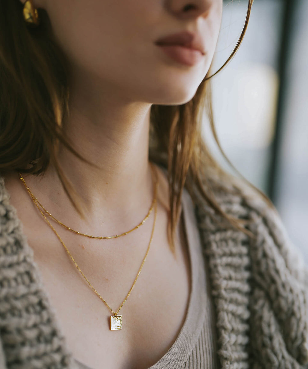 18K Gold Plated Sterling Silver Satellite Dot Chain Necklace | ARETE