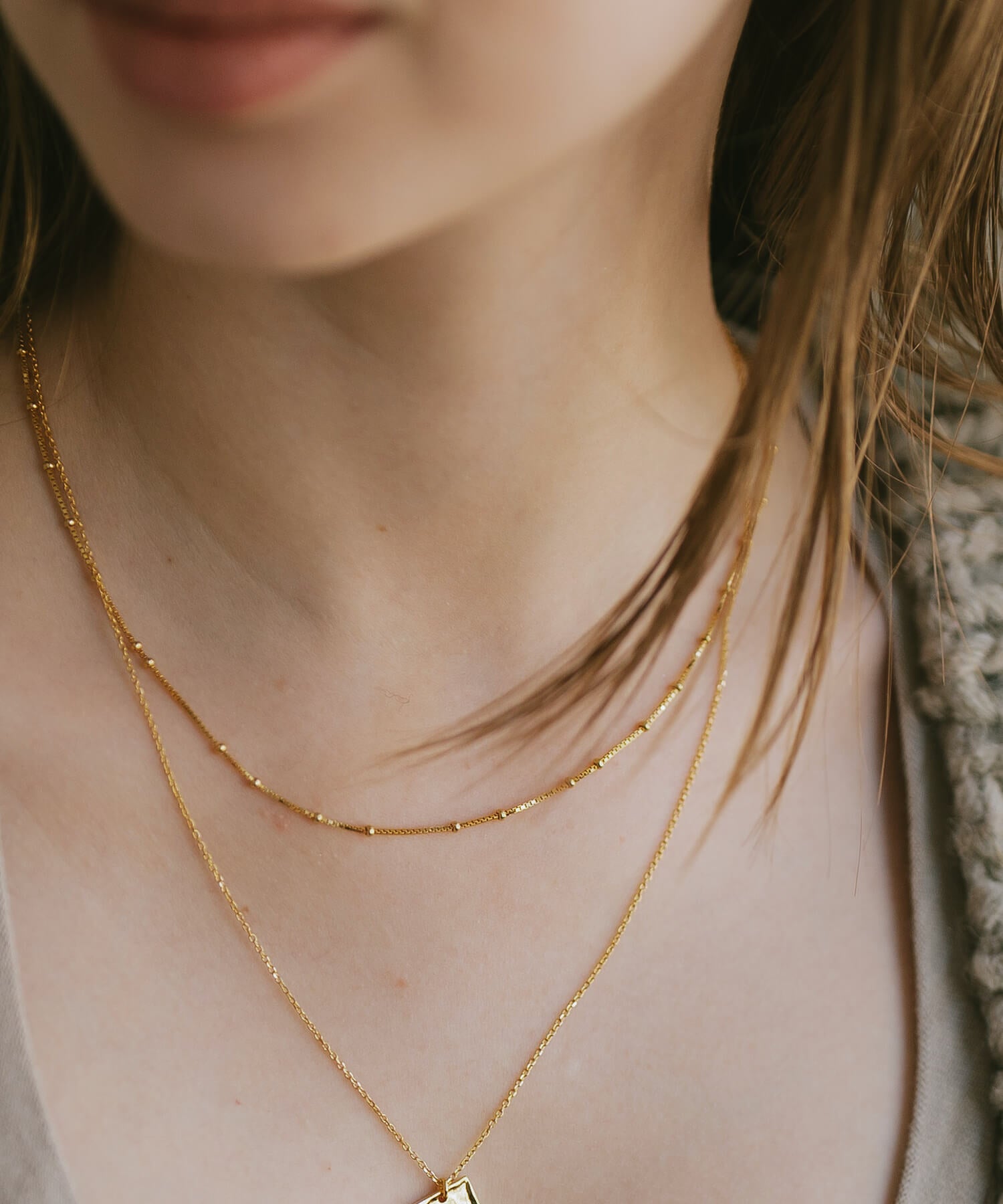 18K Gold Plated Sterling Silver Satellite Dot Chain Necklace | ARETE