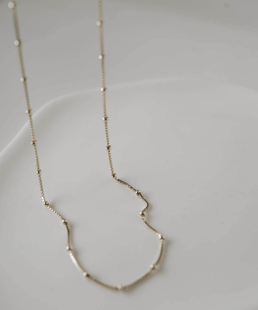 18K Gold Plated Sterling Silver Satelite Dot Chain Necklace | ARETE-CHOKER