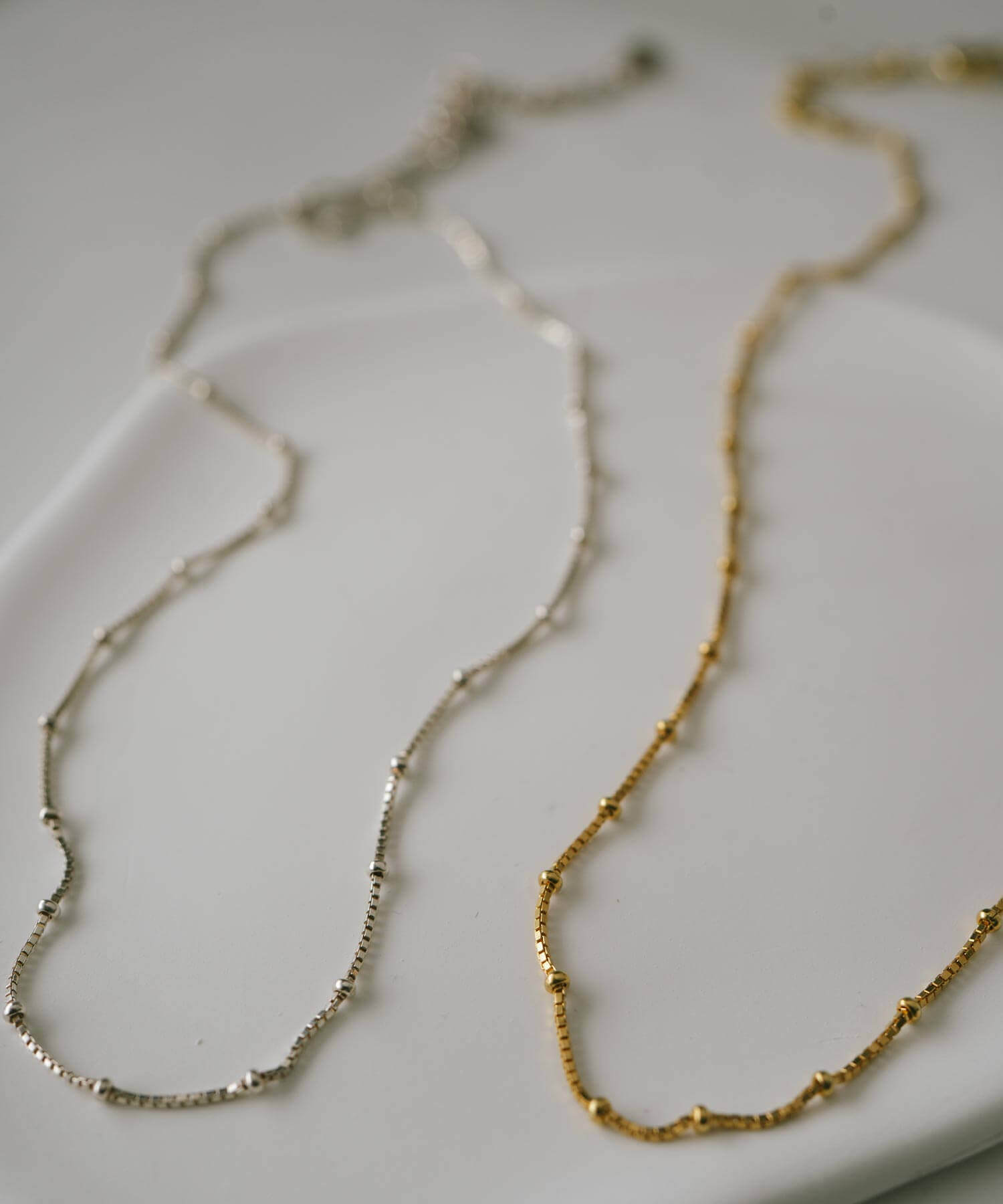 18K Gold Plated Sterling Silver Satelite Dot Chain Necklace | ARETE-CHOKER