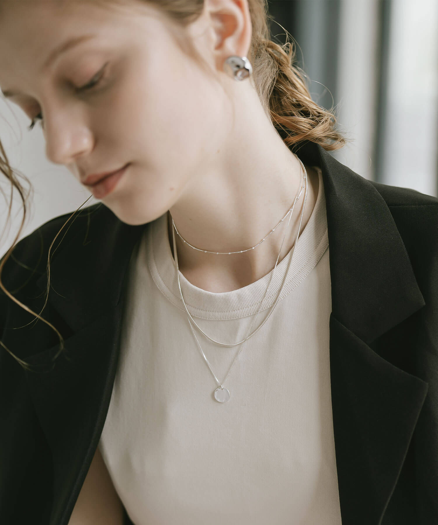 18K Gold Plated Sterling Silver Satelite Dot Chain Necklace | ARETE-CHOKER